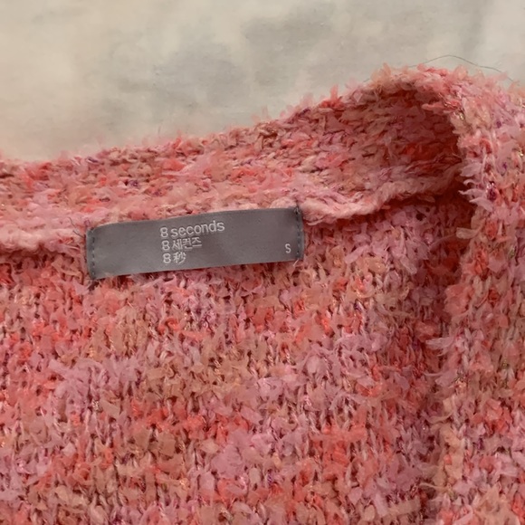 Pink fluffy cardigan with pockets - Picture 5 of 5